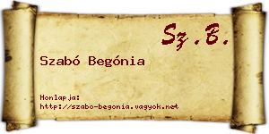 Szabó Begónia névjegykártya